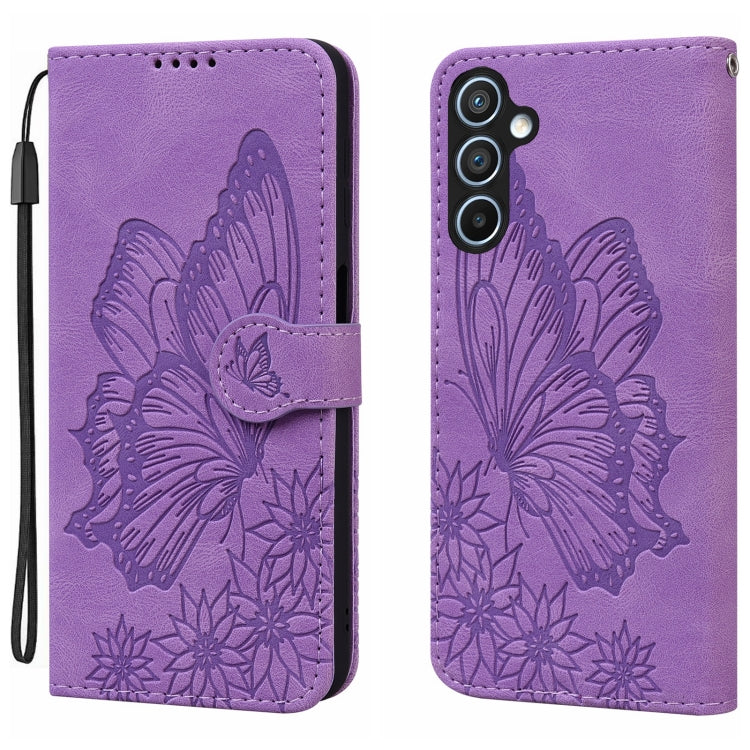 Retro Skin Feel Butterflies Embossing Horizontal Flip Leather Phone Case