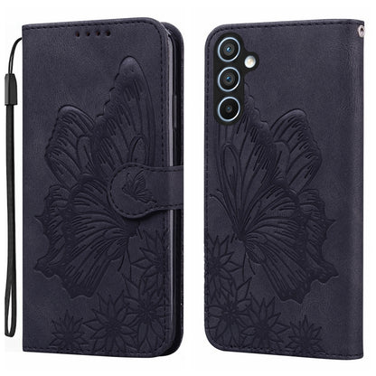 Retro Skin Feel Butterflies Embossing Horizontal Flip Leather Phone Case