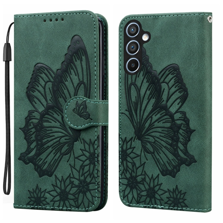 Retro Skin Feel Butterflies Embossing Horizontal Flip Leather Phone Case