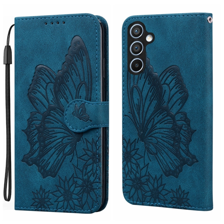Retro Skin Feel Butterflies Embossing Horizontal Flip Leather Phone Case