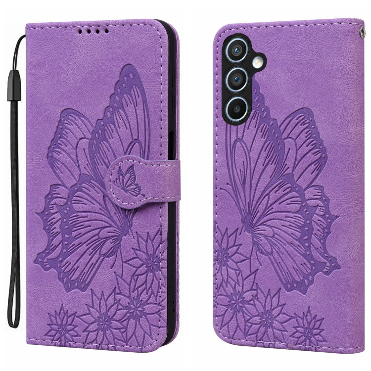 Retro Skin Feel Butterflies Embossing Horizontal Flip Leather Phone Case