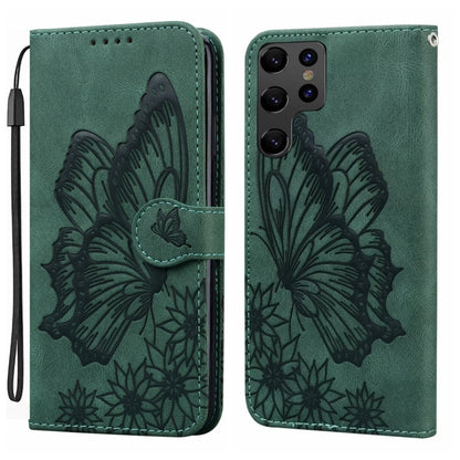 Retro Skin Feel Butterflies Embossing Horizontal Flip Leather Phone Case