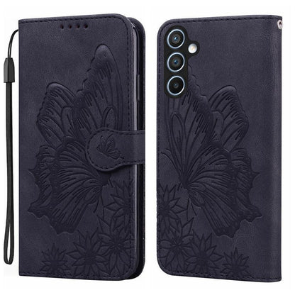 Retro Skin Feel Butterflies Embossing Horizontal Flip Leather Phone Case