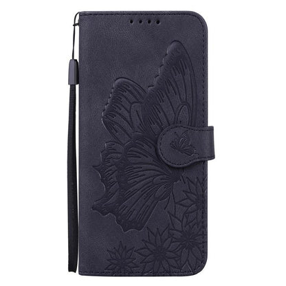 Retro Skin Feel Butterflies Embossing Horizontal Flip Leather Phone Case