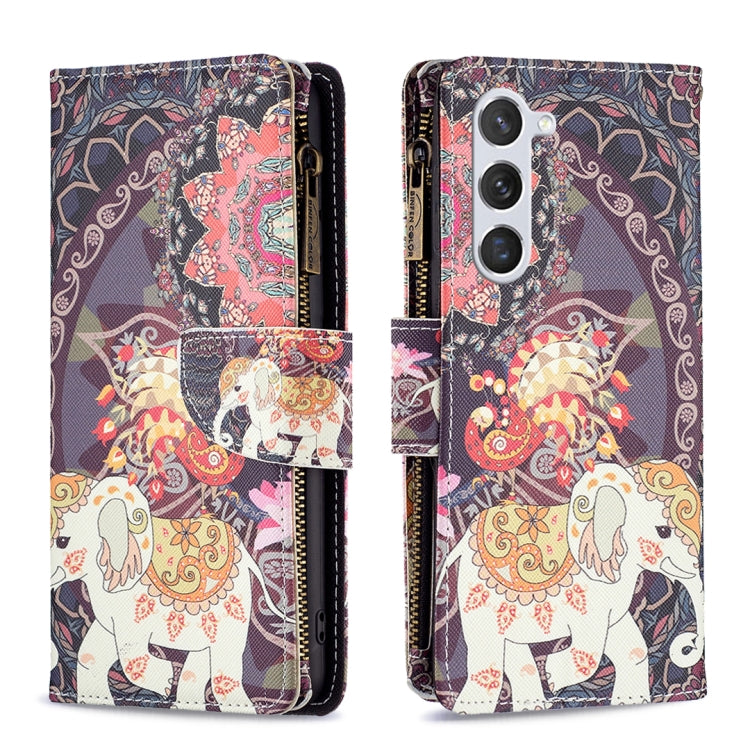 Colored Drawing Pattern Zipper Leather Phone Case
