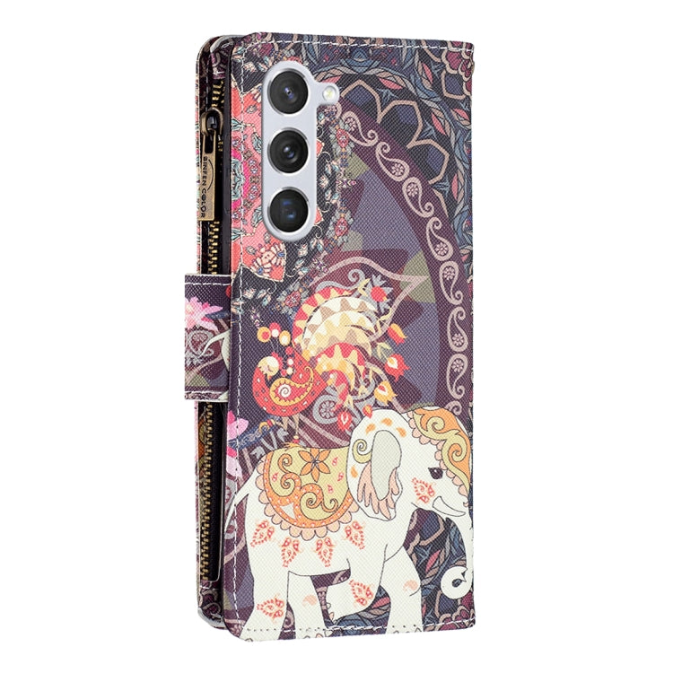 Colored Drawing Pattern Zipper Leather Phone Case