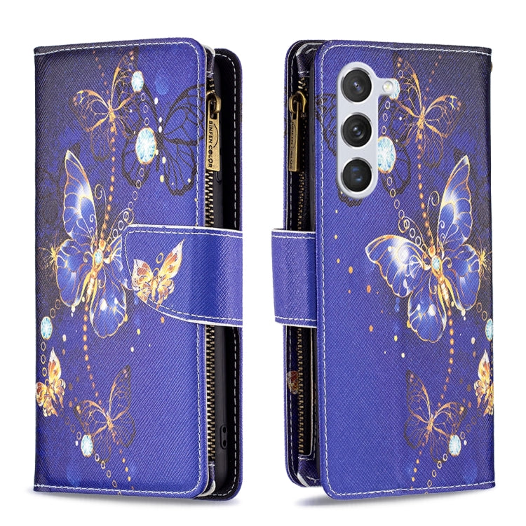 Colored Drawing Pattern Zipper Leather Phone Case
