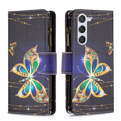 Colored Drawing Pattern Zipper Leather Phone Case