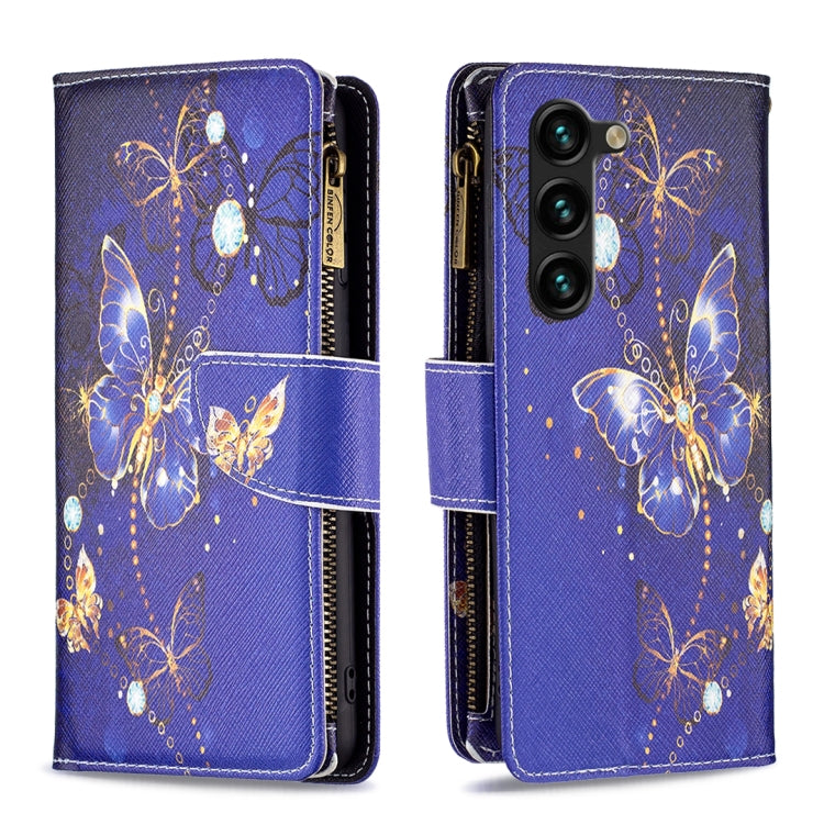 Colored Drawing Pattern Zipper Leather Phone Case