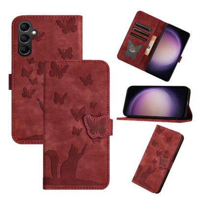 Butterfly Cat Embossing Flip Leather Phone Case