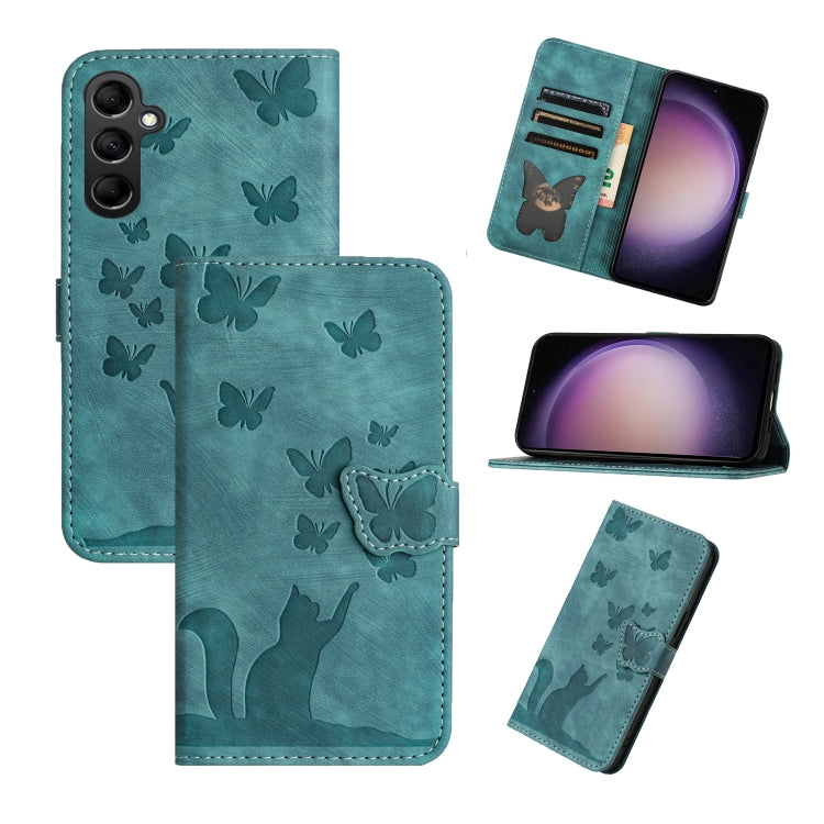 Butterfly Cat Embossing Flip Leather Phone Case