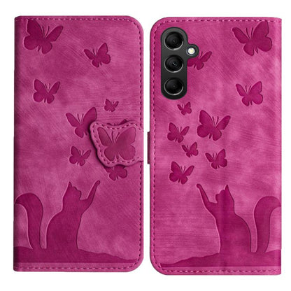 Butterfly Cat Embossing Flip Leather Phone Case