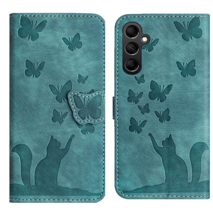 Butterfly Cat Embossing Flip Leather Phone Case
