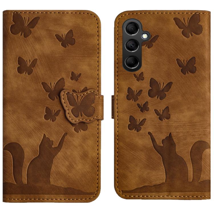 Butterfly Cat Embossing Flip Leather Phone Case