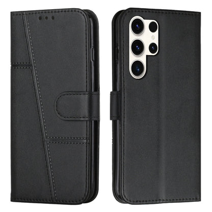 Stitching Calf Texture Buckle Leather Phone Case