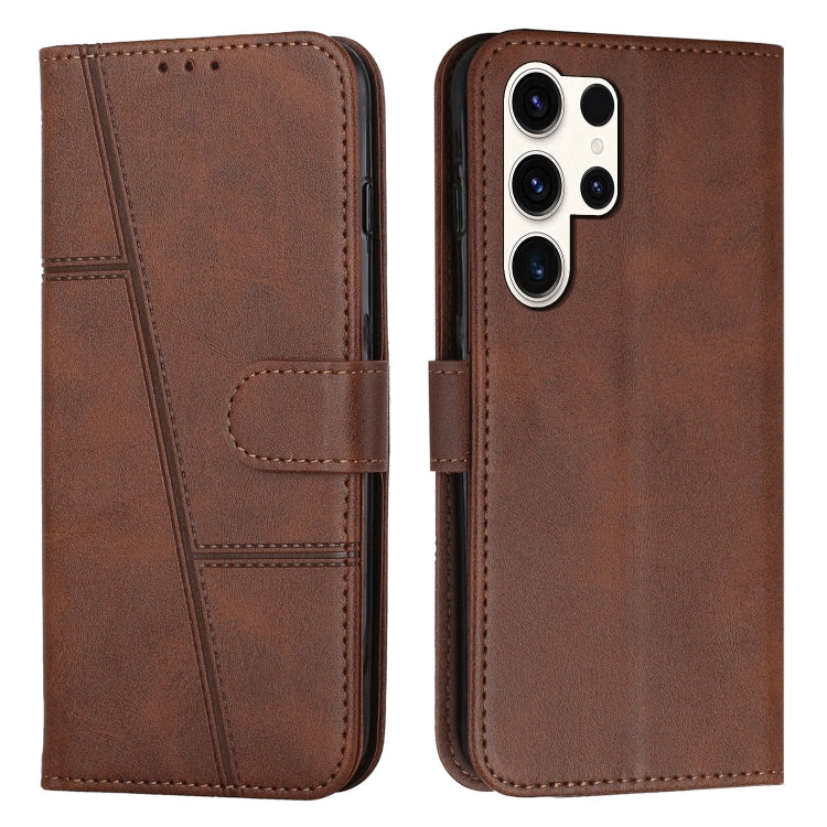Stitching Calf Texture Buckle Leather Phone Case