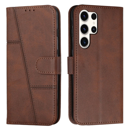 Stitching Calf Texture Buckle Leather Phone Case