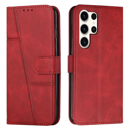 Stitching Calf Texture Buckle Leather Phone Case
