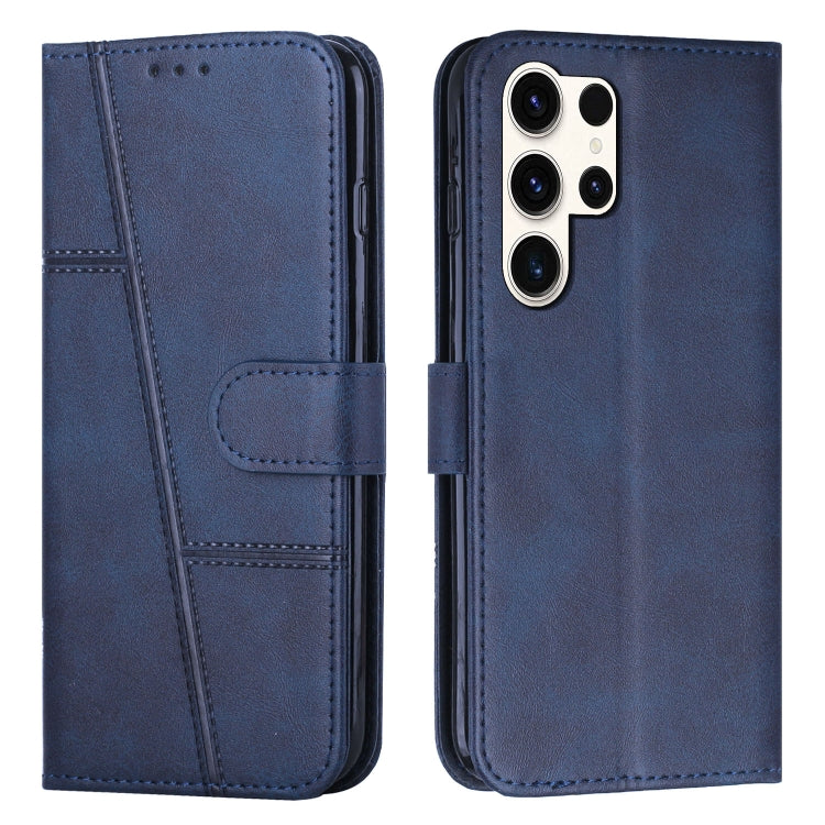 Stitching Calf Texture Buckle Leather Phone Case