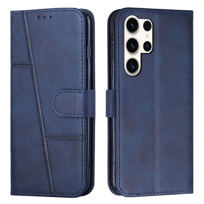 Stitching Calf Texture Buckle Leather Phone Case