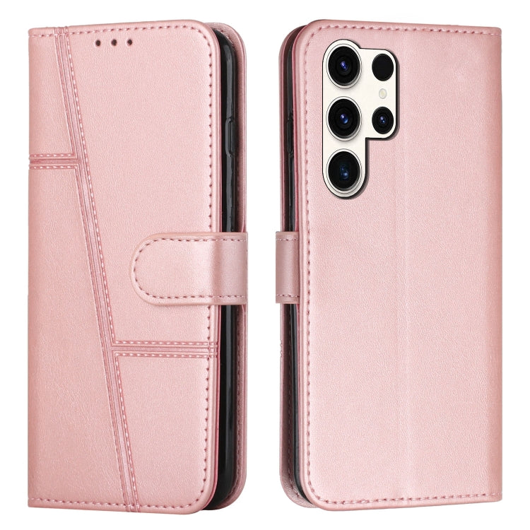 Stitching Calf Texture Buckle Leather Phone Case