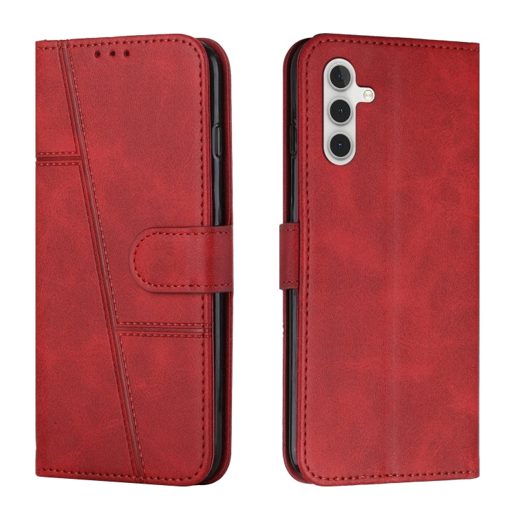 Stitching Calf Texture Buckle Leather Phone Case