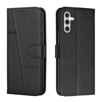 Stitching Calf Texture Buckle Leather Phone Case