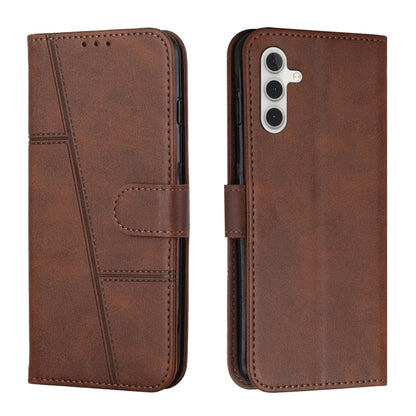 Stitching Calf Texture Buckle Leather Phone Case