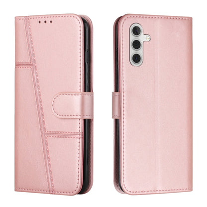Stitching Calf Texture Buckle Leather Phone Case