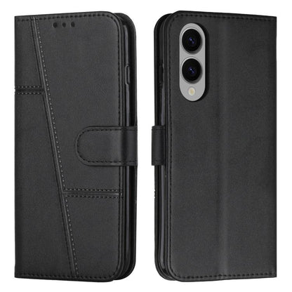 Stitching Calf Texture Buckle Leather Phone Case