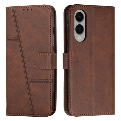 Stitching Calf Texture Buckle Leather Phone Case
