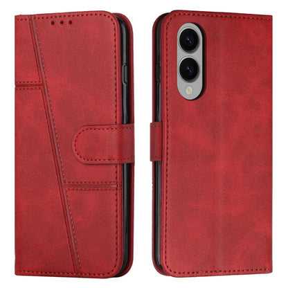 Stitching Calf Texture Buckle Leather Phone Case
