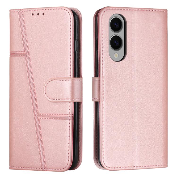 Stitching Calf Texture Buckle Leather Phone Case