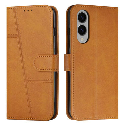 Stitching Calf Texture Buckle Leather Phone Case