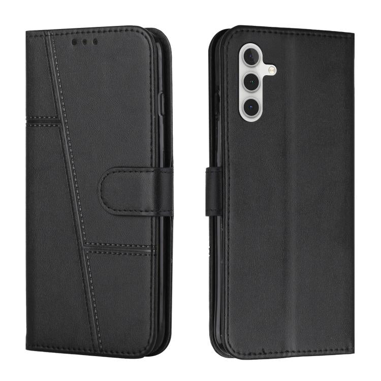Stitching Calf Texture Buckle Leather Phone Case