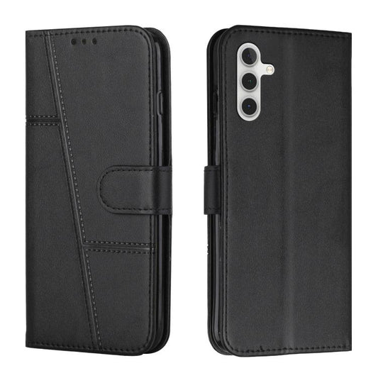 Stitching Calf Texture Buckle Leather Phone Case