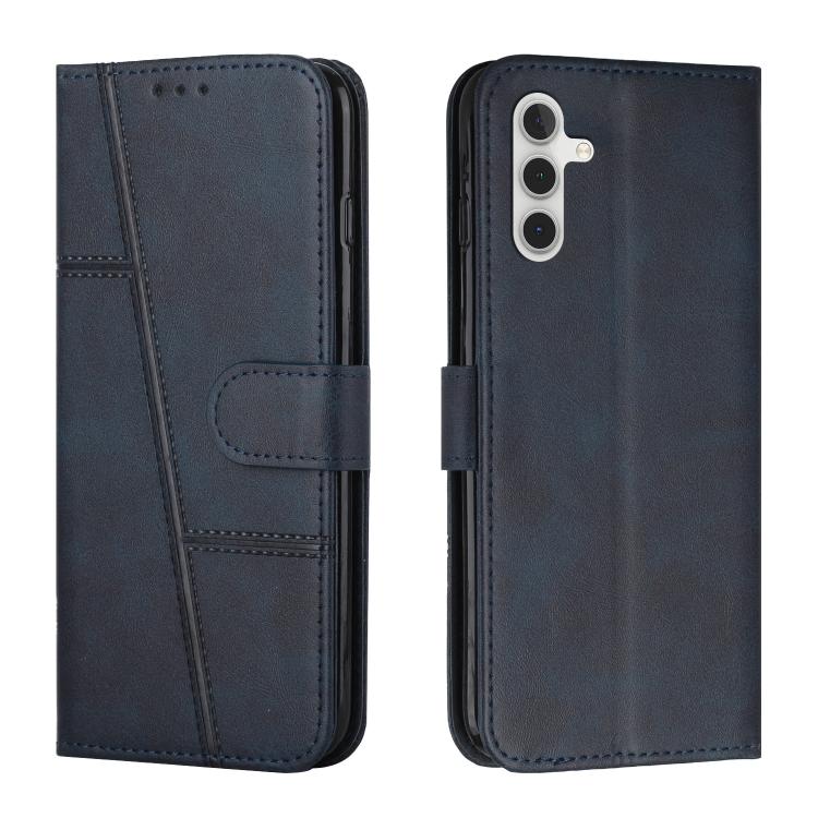 Stitching Calf Texture Buckle Leather Phone Case