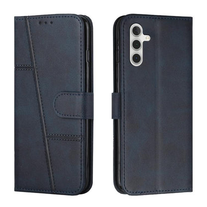 Stitching Calf Texture Buckle Leather Phone Case