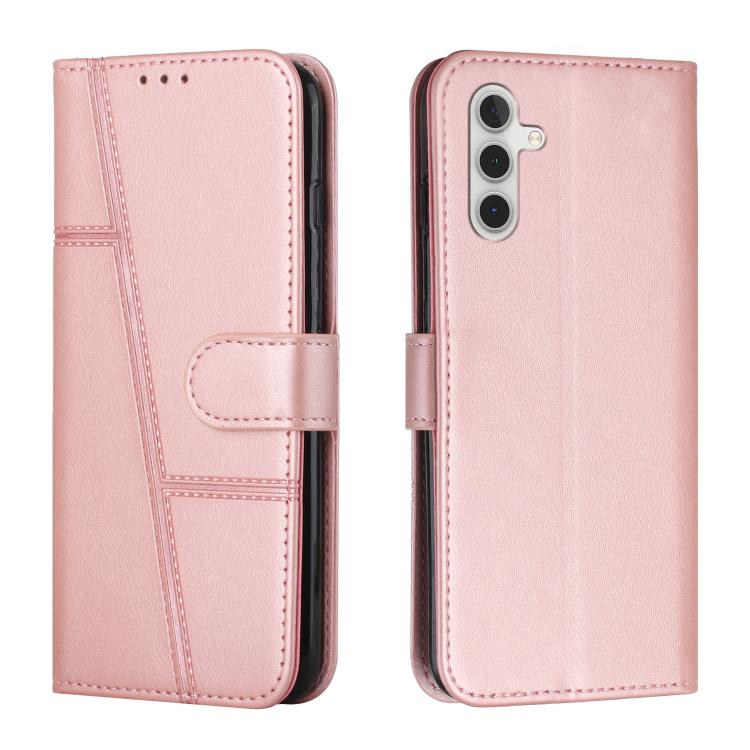 Stitching Calf Texture Buckle Leather Phone Case