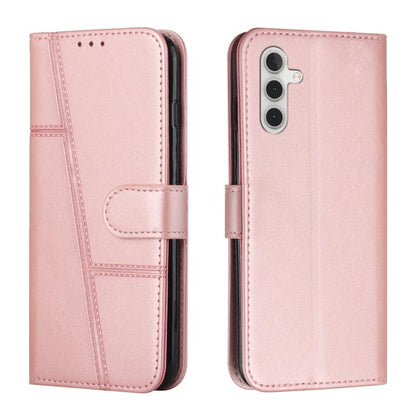 Stitching Calf Texture Buckle Leather Phone Case
