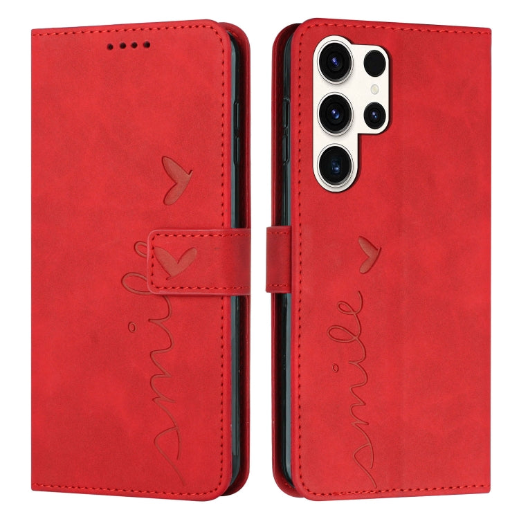 Skin Feel Heart Embossed Leather Phone Case with Long Lanyard