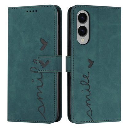 Skin Feel Heart Embossed Leather Phone Case with Long Lanyard
