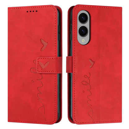 Skin Feel Heart Embossed Leather Phone Case with Long Lanyard