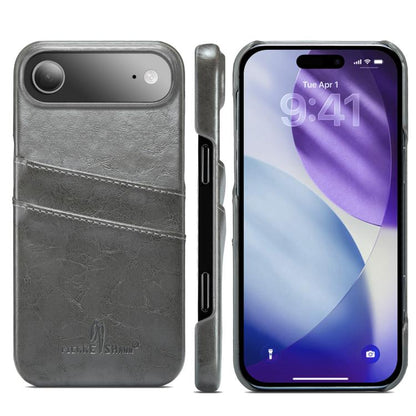 Fierre Shann Retro Oil Wax Texture Card Slots PU Leather Phone Case