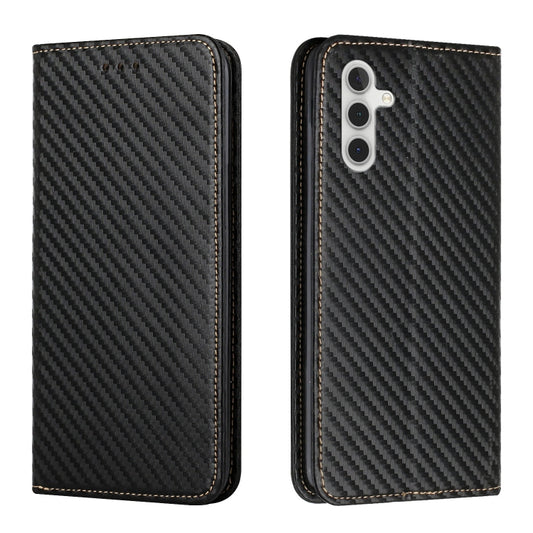 Carbon Fiber Texture Magnetic Flip Leather Phone Case