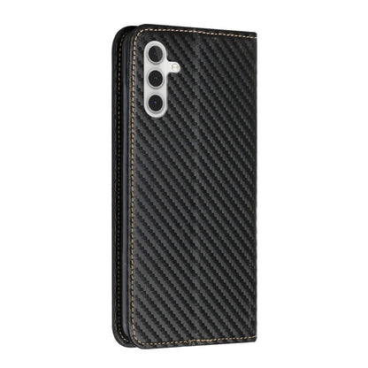 Carbon Fiber Texture Magnetic Flip Leather Phone Case