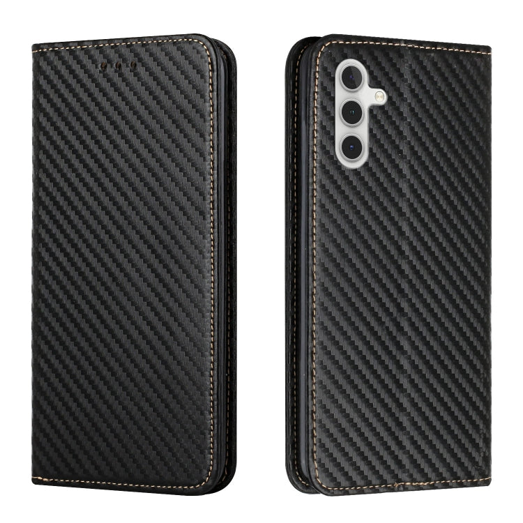 Carbon Fiber Texture Magnetic Flip Leather Phone Case