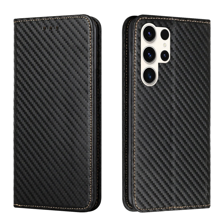 Carbon Fiber Texture Magnetic Flip Leather Phone Case