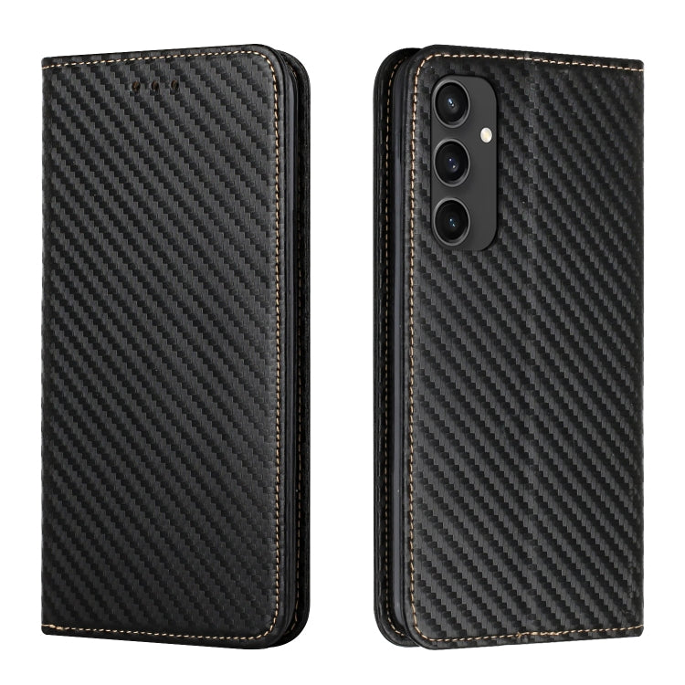 Carbon Fiber Texture Magnetic Flip Leather Phone Case