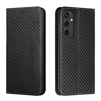 Carbon Fiber Texture Magnetic Flip Leather Phone Case